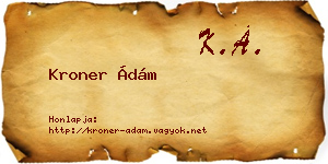 Kroner Ádám névjegykártya